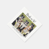 Drinken op de Amerikaanse Schattigee Sjabloon Cat  Servet (Hoek)