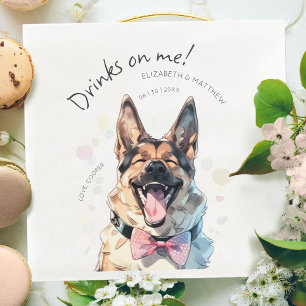 Drinken op de Duitse Waterverf van schapenvlees Fu Servet