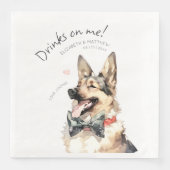 Drinken op de Duitse Waterverf van schapenvlees Fu Servet (Voorkant)