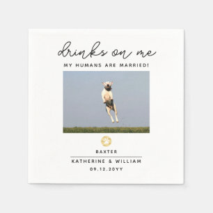 Drinken op foto's met foto's op me die Napkin wedd Servet