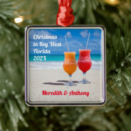 Drinken op het Beach Vacation Memory Metalen Ornament