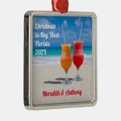 Drinken op het Beach Vacation Memory Metalen Ornament (Rechts)