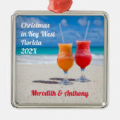 Drinken op het Beach Vacation Memory Metalen Ornament (Voorkant)