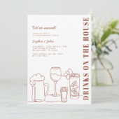 Drinken op het House Housewarming Party Kaart (Staand voorkant)