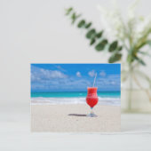 Drinken op het Strand Briefkaart (Staand voorkant)