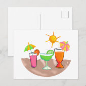 Drinken op het strand briefkaart (Voorkant / Achterkant)
