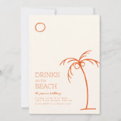 Drinken op het strand Verjaardagsuitnodiging Kaart (Voorkant)