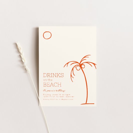 Drinken op het strand Verjaardagsuitnodiging Kaart