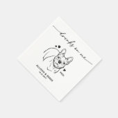 Drinken op Me Dog Franse Bulldog Custom Bruiloft Servet (Hoek)