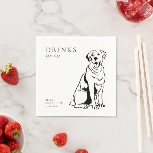 Drinken op Me Dog Wedding Servet (Insitu)
