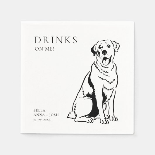 Drinken op Me Dog Wedding Servet (Voorkant)