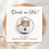 Drinken op me Elegant Pet Photo Dog Wedding Servet