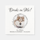 Drinken op me Elegant Pet Photo Dog Wedding Servet (Voorkant)