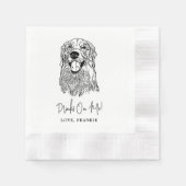 Drinken op me huisdieren aangepaste hand tekening  servet (Voorkant)