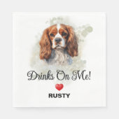 Drinken op Me King Charles Spaniel Wedding Servet (Voorkant)