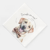 Drinken op Me Labrador Waterverf Fun Dog Pet Servet (Hoek)