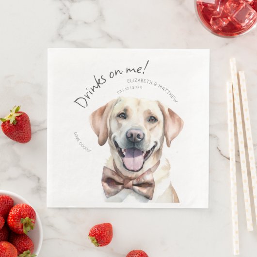 Drinken op Me Labrador Waterverf Fun Dog Pet Servet (Insitu)