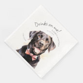 Drinken op Me Labrador Waterverf Fun Dog Pet Servet (Hoek)