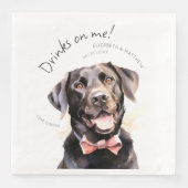 Drinken op Me Labrador Waterverf Fun Dog Pet Servet (Voorkant)