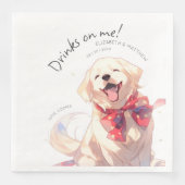 Drinken op Me Labrador Waterverf Fun Dog Pet Servet (Voorkant)