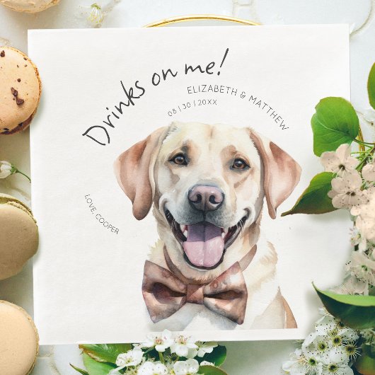 Drinken op Me Labrador Waterverf Fun Dog Pet Servet