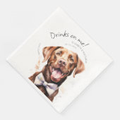 Drinken op Me Labrador Waterverf Fun Dog Pet Servet (Hoek)