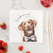 Drinken op Me Labrador Waterverf Fun Dog Pet Servet (Insitu)