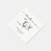 Drinken op Me Modern Schattige Pet Sketch Dog Wedd Servet (Hoek)