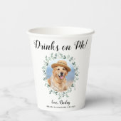 Drinken op me Open Bar Foto Eucalyptus Wedding Papieren Bekers (Achterkant)