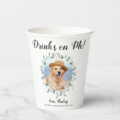 Drinken op me Open Bar Foto Eucalyptus Wedding Papieren Bekers (Voorkant)