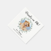 Drinken op me Open Bar Foto Eucalyptus Wedding Servet (Hoek)