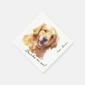 Drinken op Me Pet Golden Retriever bruiloft servet (Hoek)