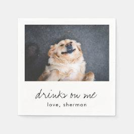Drinken op me schattig leuk foto modern hondenbrui servet