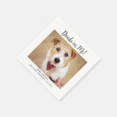 Drinken op me schattige Sjabloon kat hond foto bru Servet (Hoek)