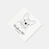 Drinken op mij Aangepaste Franse Bulldog bruiloft Servet (Hoek)