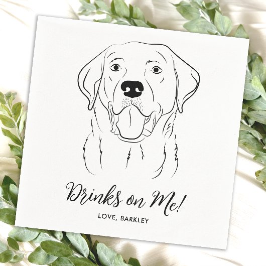 Drinken op mij Aangepaste Labrador Retriever Hond  Servet