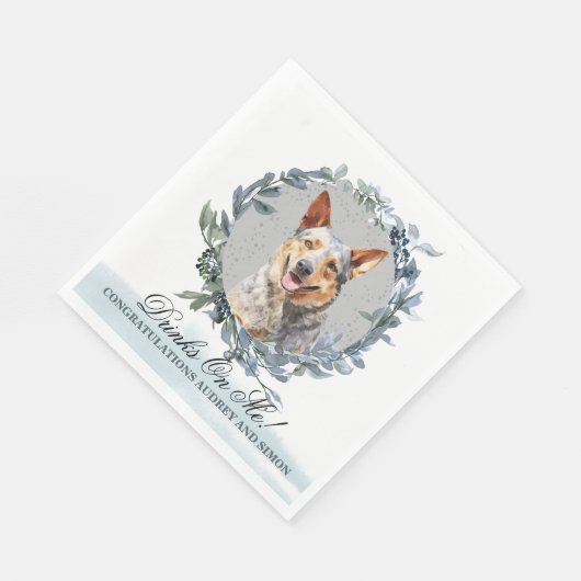 Drinken op mij Australian Cattle Dog Wedding Servet (Hoek)