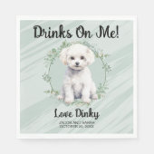 Drinken op mij! Bichon Frise Pet Wedding Servet (Voorkant)