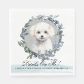 Drinken op mij Bichon Frise Pet Wedding Servet (Voorkant)