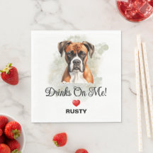 Drinken op Mij Boxer Hond Trouw Servetten