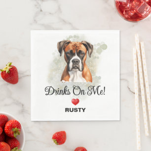 Drinken op Mij Boxer Hond Trouw Servetten