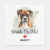 Drinken op Mij Boxer Hond Trouw Servetten (Voorkant)