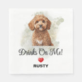 Drinken op mij Cavapoo bruiloft Servet (Voorkant)