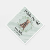 Drinken op mij! Chocolate Lab Hond bruiloft huisdi Servet (Hoek)