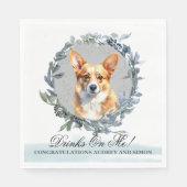 Drinken op mij! Corgi Hond Hond Trouwen Servet (Voorkant)