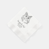 Drinken op mij Custom Cat Drawn Wedding Servet (Hoek)