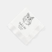 Drinken op mij Custom Cat Drawn Wedding Servet (Hoek)