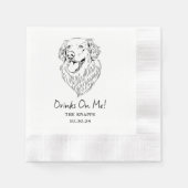 Drinken op mij Custom Pet Cocktail servetten bruil (Voorkant)