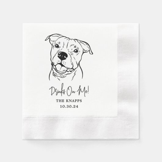 Drinken op mij Custom Pet Cocktail servetten bruil (Voorkant)