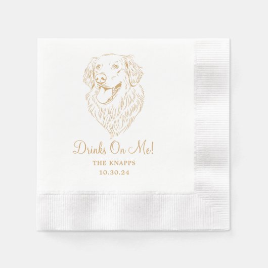 Drinken op mij Custom Pet Cocktail servetten bruil (Voorkant)